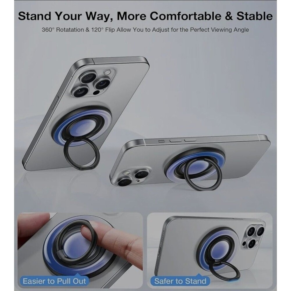 Phone Ring Grip for MagSafe with Fidget Spinner [2025] - 360° Black Galaxy - Picture 8 of 12